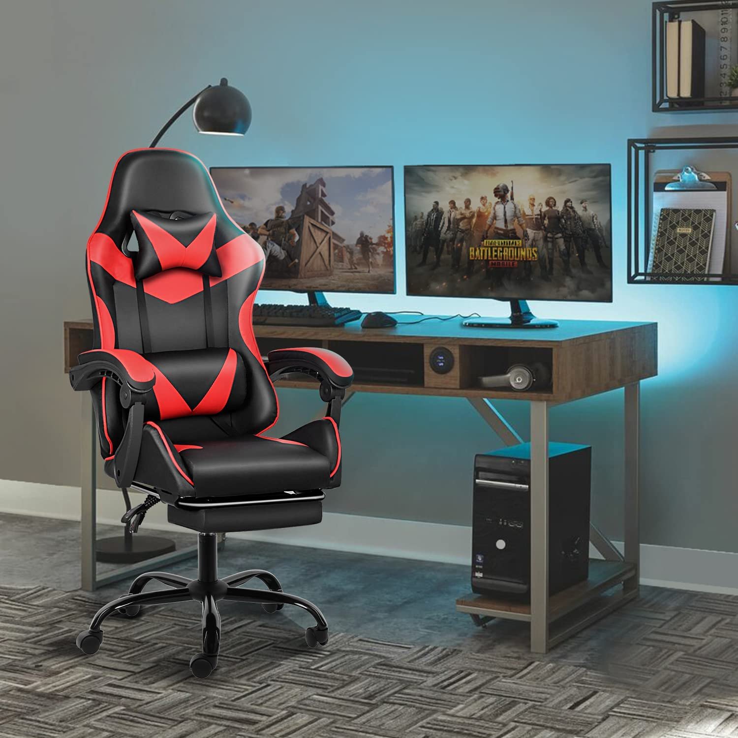 Gaming Chairs Ergonomic Office Chair Video Game Chairs with Footrest High  Back Computer Chair Headrest and Lumbar Support Reclining Racing Chair Desk  Chair for Men Women (Black and Red) – Chairwala Store