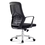717B Black Mesh Office Chair – Swivel Ergonomic Chair with Back Support & Gas Lift - Image 2