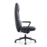 A212-Black Executive Office Chair โ High-Density Foam, Leather Upholstery & Chrome Base - Image 5
