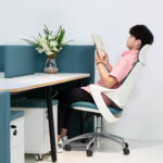 2159A White Frame Green PU Office Chair – Ergonomic Design, Adjustable Features & Modern Aesthetic - Image 4