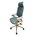 2159A White Frame Green PU Office Chair – Ergonomic Design, Adjustable Features & Modern Aesthetic - Image 7