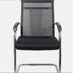 4009-Black Visitor Chair – Breathable Mesh Back, Foam Cushion, Steel Frame & PP Armrest - Image 4