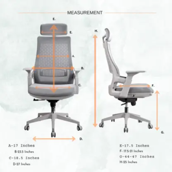 2020A-Gray Mesh Office Chair – Breathable Back, High-Density Cushion, and Chrome Base - Image 8