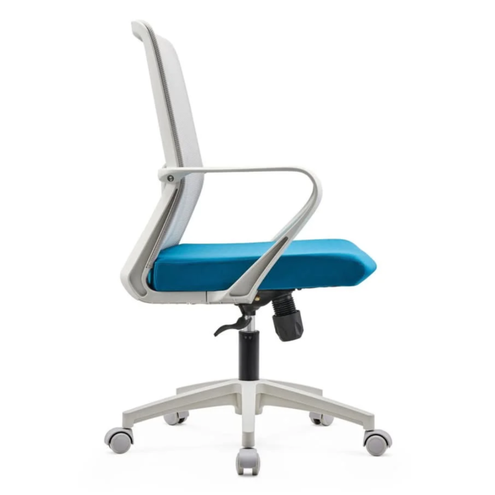 GB93-2 Office Chair – Ergonomic Mid-Back Mesh Chair with Lumbar Support & Blue-Gray Modern Design - Image 4