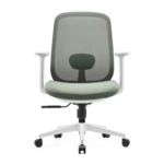 GB96-1 Task Chair โ Ergonomic Mesh Back Office Chair with Adjustable Height & Armrest โ Green & White - Image 3