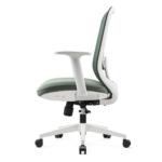 GB96-1 Task Chair โ Ergonomic Mesh Back Office Chair with Adjustable Height & Armrest โ Green & White - Image 5
