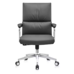 B121 Modern Leather Conference Chair – Ergonomic Height-Adjustable Reception Office Chair with Armrests – High-Quality Finish - Image 2