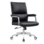 B121 Modern Leather Conference Chair – Ergonomic Height-Adjustable Reception Office Chair with Armrests – High-Quality Finish - Image 4