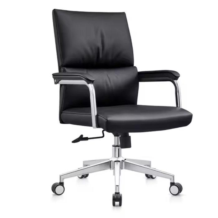 B121 Modern Leather Conference Chair – Ergonomic Height-Adjustable Reception Office Chair with Armrests – High-Quality Finish - Image 4