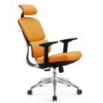 Ergonomic Executive Office Chair V04 – Adjustable Mesh Back with 3D Armrests, Class-4 Gas Lift & Nylon Casters – Modern Orange Design - Image 3