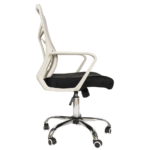 Office Chair 1939L โ Ergonomic Mid-Back Revolving Mesh Chair with Tilt Lock, Armrests & Chrome Base โ Gray - Image 6