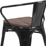 Y-602B Metal Dining Chair – Vintage Industrial Stackable Iron Chair with Wooden Seat & Back for Indoor/Outdoor – Bistro, Café, Kitchen, Home - Image 6
