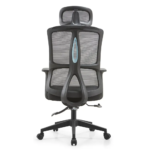 🪑 2326A Mesh Ergonomic Office Chair – Adjustable Headrest, Lumbar Support & Breathable Comfort | Sleek Black Finish - Image 4