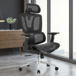 Office Chair 121A – Adjustable Ergonomic Mesh Chair with Lumbar Support & Modern Design – Black & Gray - Image 5