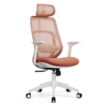 MD2218A-6H Ergonomic High Back Office Chair – Adjustable 3D Armrests, Multi-Tilt Mechanism & Lumbar Support – Orange - Image 4