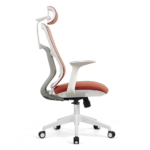 MD2218A-6H Ergonomic High Back Office Chair – Adjustable 3D Armrests, Multi-Tilt Mechanism & Lumbar Support – Orange - Image 3