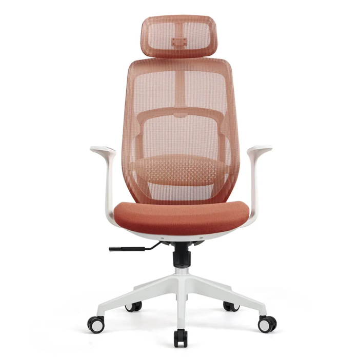MD2218A-6H Ergonomic High Back Office Chair – Adjustable 3D Armrests, Multi-Tilt Mechanism & Lumbar Support – Orange - Image 2