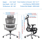 MD21574 Ergonomic Mesh Gaming Recliner Office Chair with Footrest, Lumbar Support & 3D Armrests – Gray - Image 4