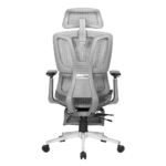 MD21574 Ergonomic Mesh Gaming Recliner Office Chair with Footrest, Lumbar Support & 3D Armrests – Gray - Image 9