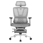 MD21574 Ergonomic Mesh Gaming Recliner Office Chair with Footrest, Lumbar Support & 3D Armrests – Gray - Image 10