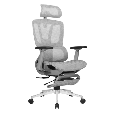 MD21574 Ergonomic Mesh Gaming Recliner Office Chair with Footrest, Lumbar Support & 3D Armrests – Gray