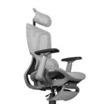 MD21574 Ergonomic Mesh Gaming Recliner Office Chair with Footrest, Lumbar Support & 3D Armrests – Gray - Image 11