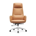 GA83 Brown Premium High-Back Executive Boss Chair – PU Leather with Ergonomic Design & Chrome Base
