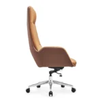 GA83 Brown Premium High-Back Executive Boss Chair – PU Leather with Ergonomic Design & Chrome Base - Image 5