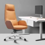 GA83 Brown Premium High-Back Executive Boss Chair – PU Leather with Ergonomic Design & Chrome Base - Image 2
