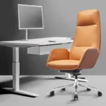GA83 Brown Premium High-Back Executive Boss Chair – PU Leather with Ergonomic Design & Chrome Base - Image 3