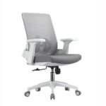 🪑 Ergonomic Mesh Office Chair 2327B – Breathable Swivel Task Chair with Adjustable Height & Armrests | White