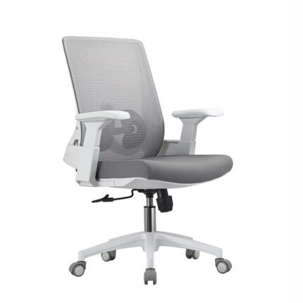 🪑 Ergonomic Mesh Office Chair 2327B – Breathable Swivel Task Chair with Adjustable Height & Armrests | White