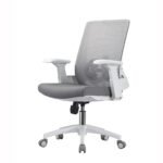 🪑 Ergonomic Mesh Office Chair 2327B – Breathable Swivel Task Chair with Adjustable Height & Armrests | White - Image 3