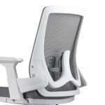 🪑 Ergonomic Mesh Office Chair 2327B – Breathable Swivel Task Chair with Adjustable Height & Armrests | White - Image 4