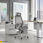 🪑 A-2501HB Ergonomic High-Back Office Chair | Grey & Blue Mesh with Foam Seat & Nylon Base  High-Back Support • Breathable Comfort • Durable Office Seating