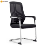 717C – BLACK | PP + Mesh Office Chair with Foam Cushion & Iron Frame - Image 5
