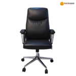 🪑 1988-Black – Modern Design Executive Office Chair | Luxury Swiveling PU Leather Boss Chair | Chrome Base - Image 2