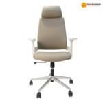 🪑 MD 2202 A – Modern Ergonomic Executive Office Chair | Moulded Foam | White Nylon Frame | Chrome Base with Noiseless Casters - Image 2