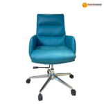 8894 B – Blue Executive Office Chair | Premium Western Leather, Ergonomic Design with Luxury Aircraft Chassis - Image 2