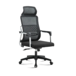 Office Chair 909A – Ergonomic Faux Leather Chair with Recline & Lumbar Support – Black & Gray - Image 2