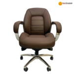 🪑 2305 B – Black Leather Executive Office Chair | Ergonomic PU Design | Aluminum Base | Premium Comfort - Image 4