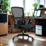 🪑 1944 B Ergonomic Office Chair with Breathable Black Mesh, Comfort Foam Seat & Heavy-Duty Iron Frame