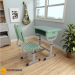 🎓TN-A0001 Ergonomic Student Desk & Chair Set – Dark Green | Modern ABS Backrest Design