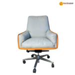 2381 B – Cream Executive Office Chair | Premium Leather, Ergonomic Recliner with 4-Speed Locking Chassis & Aluminum Alloy Base - Image 2