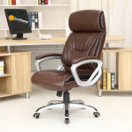 🪑 TYCOON Executive Office Chair | Rich Brown Finish with D-Handle Arm Support