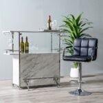 🪑 Luxury Adjustable Bar Stool Chair with Cushioned Armrests – Model: BC-S7 Black Leatherette Bar Stool - Image 2