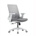 🪑 Ergonomic Mesh Office Chair 2327B – Breathable Swivel Task Chair with Adjustable Height & Armrests | White