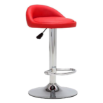 🔴 Modern Height-Adjustable Bar Stool with Chrome Base – Model BC-S5 RED Chrome & Red Bar Chair