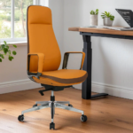 TA135-Orange – Modern PU Leather Recliner Office Chair | Swivel Adjustable Executive Boss Chair for Work & Home Office