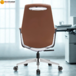 🪑 B-858-1 Office Chair | Brown PU Leather  Classic Elegance • Comfortable Seating • Strong Metal Legs - Image 4